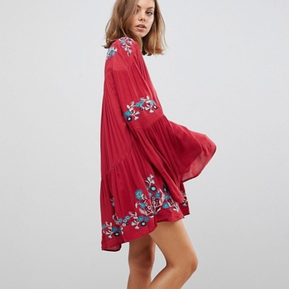 Free People Dresses & Skirts - Free People Te Amo Flared Sleeve Mini Dress SOLD